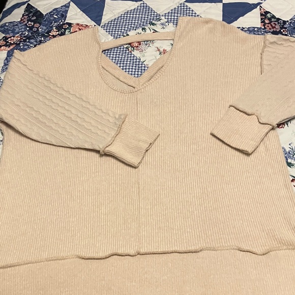 Maurices V-Neck Oatmeal Sweater - Picture 9 of 9
